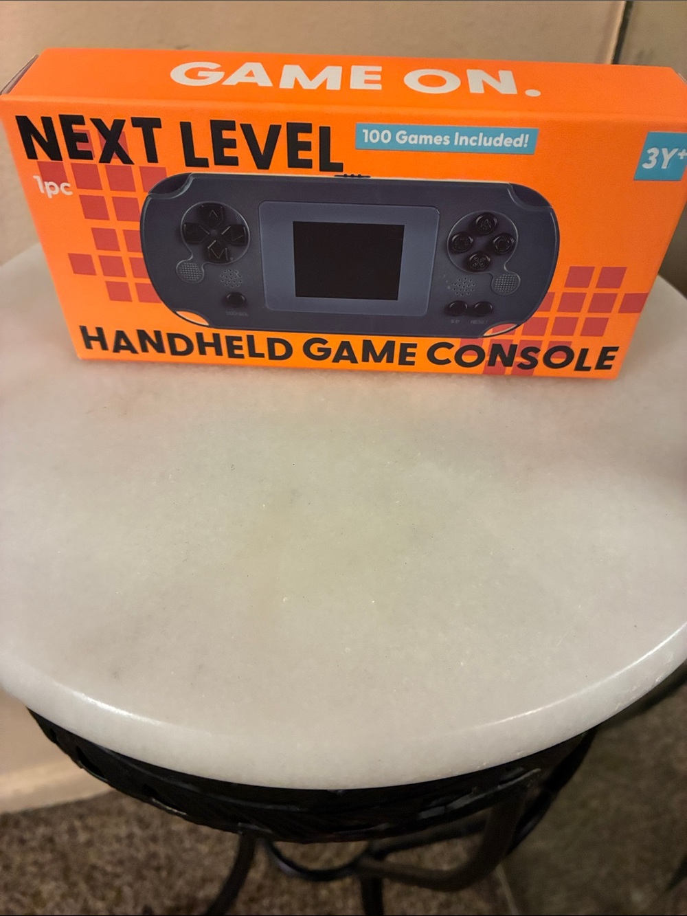 Next Level Apparel Orange Handheld Game Console with 100 Games